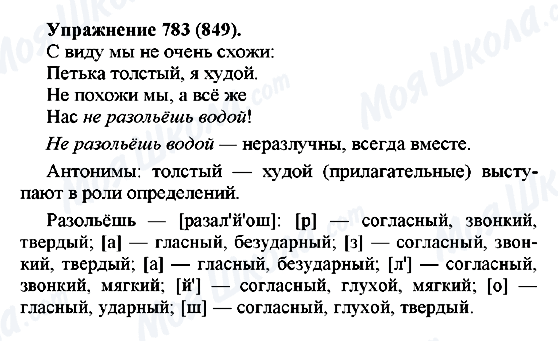 ГДЗ Російська мова 5 клас сторінка 783(849)