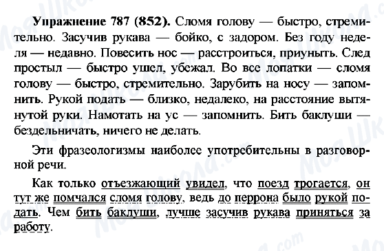 ГДЗ Русский язык 5 класс страница 787(852)