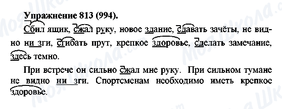 ГДЗ Російська мова 5 клас сторінка 813(994)