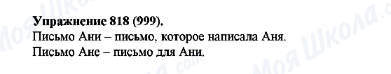 ГДЗ Російська мова 5 клас сторінка 818(999)