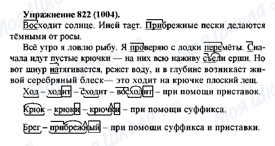 ГДЗ Русский язык 5 класс страница 822(1004)