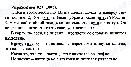ГДЗ Російська мова 5 клас сторінка 823(1005)