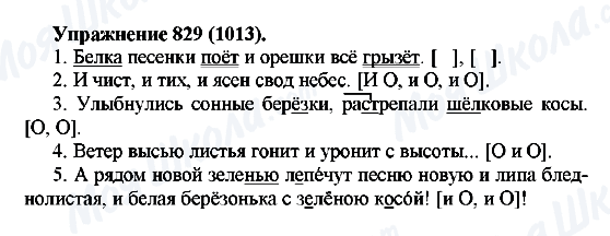 ГДЗ Російська мова 5 клас сторінка 829(1013)
