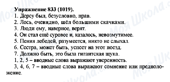 ГДЗ Русский язык 5 класс страница 833(1019)