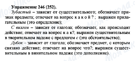 ГДЗ Російська мова 5 клас сторінка 246(252)