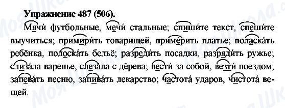 ГДЗ Русский язык 5 класс страница 487(506)