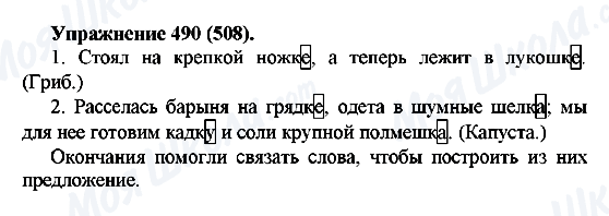ГДЗ Русский язык 5 класс страница 490(508)