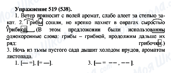 ГДЗ Російська мова 5 клас сторінка 519(538)