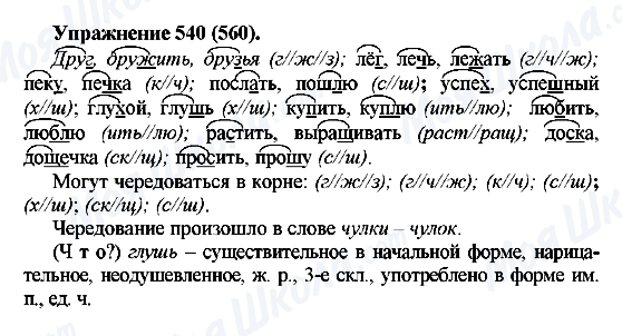 ГДЗ Русский язык 5 класс страница 540(560)
