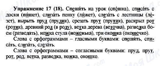 ГДЗ Русский язык 5 класс страница Упражнение17(18)