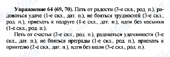 ГДЗ Російська мова 5 клас сторінка Упражнение64(69,70)