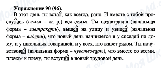ГДЗ Русский язык 5 класс страница Упражнение90(96)