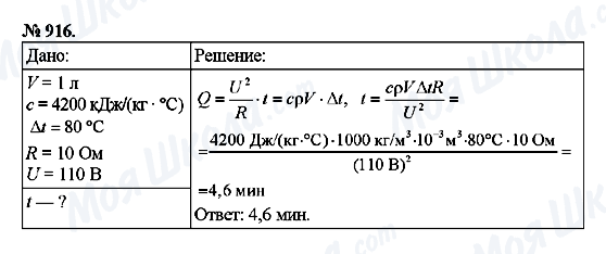 ГДЗ Физика 8 класс страница 916