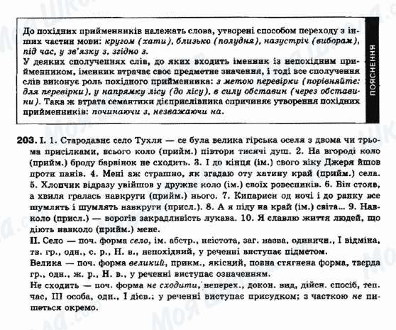 ГДЗ Українська мова 10 клас сторінка 203