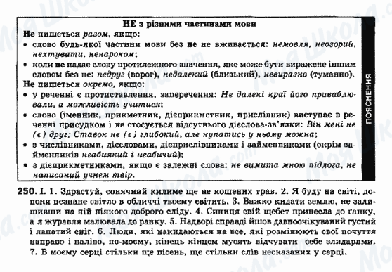 ГДЗ Українська мова 10 клас сторінка 250