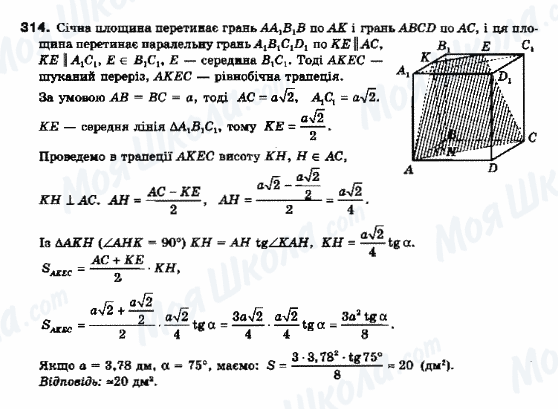 ГДЗ Геометрія 10 клас сторінка 314