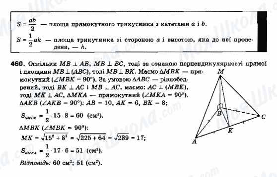 ГДЗ Геометрія 10 клас сторінка 460