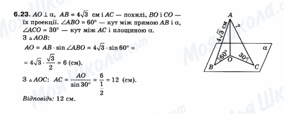 ГДЗ Геометрія 10 клас сторінка 6.23