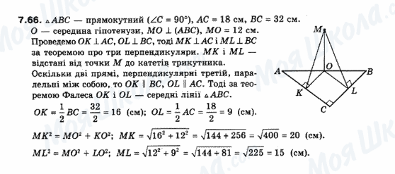 ГДЗ Геометрія 10 клас сторінка 7.66