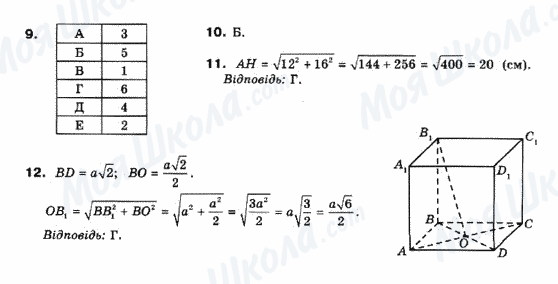 ГДЗ Геометрія 10 клас сторінка 9-10-11-12