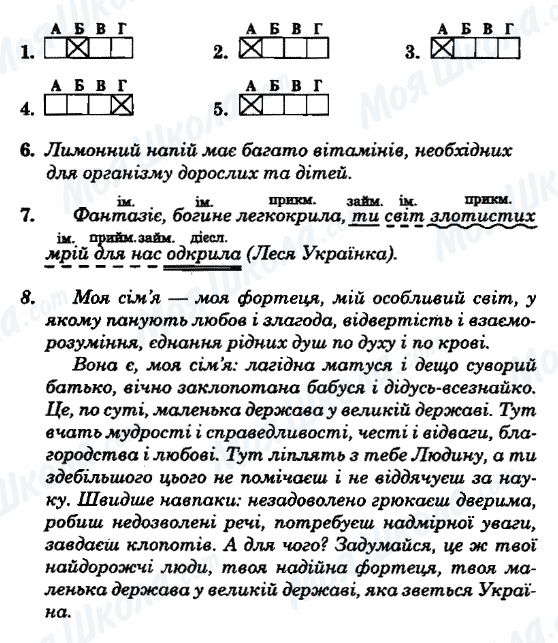 ГДЗ Укр мова 8 класс страница Варіант-11