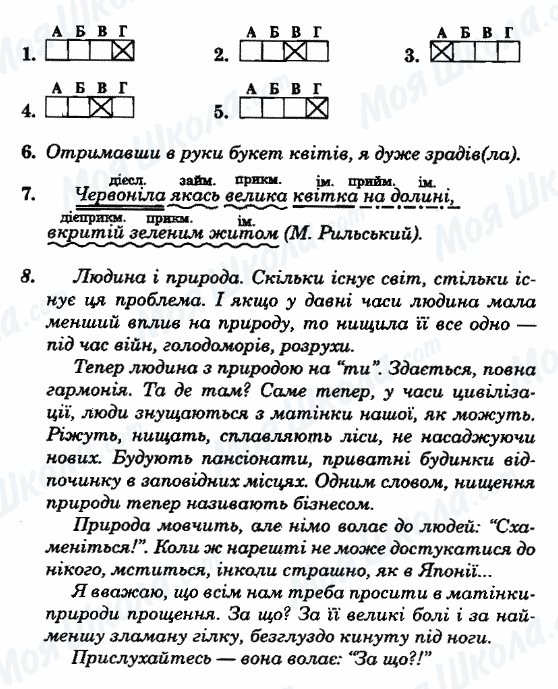 ГДЗ Українська мова 8 клас сторінка Варіант-16