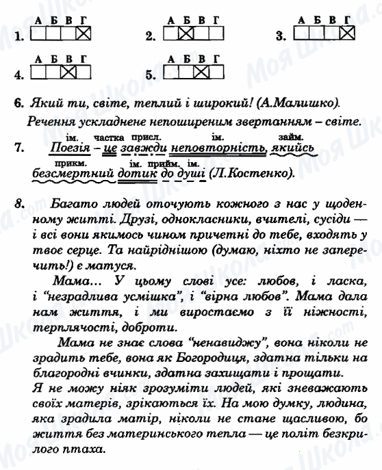 ГДЗ Укр мова 8 класс страница Варіант-20