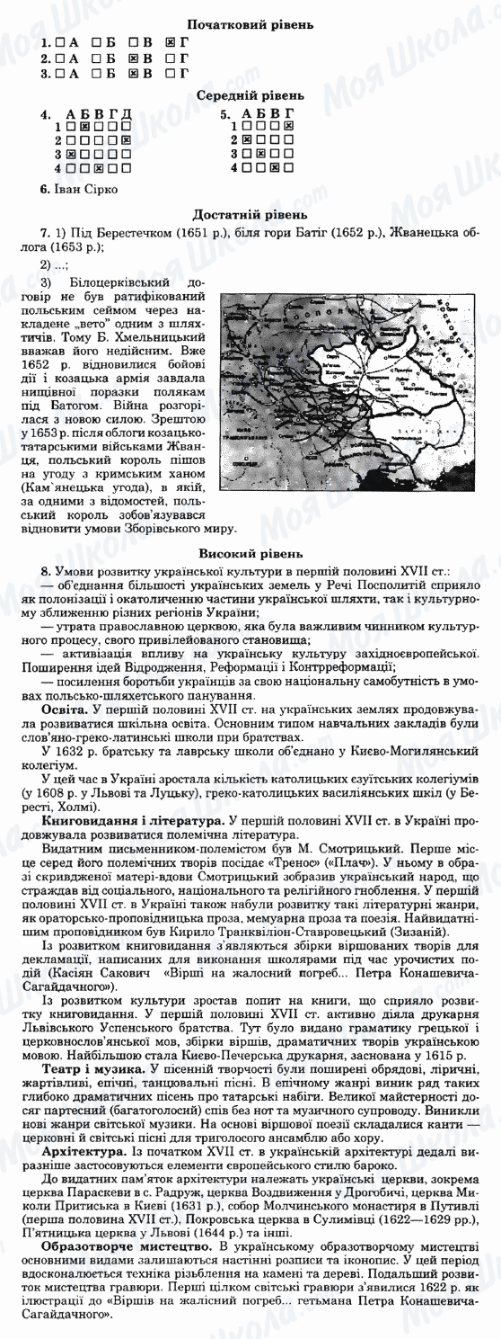 ГДЗ История Украины 8 класс страница Варіант-25