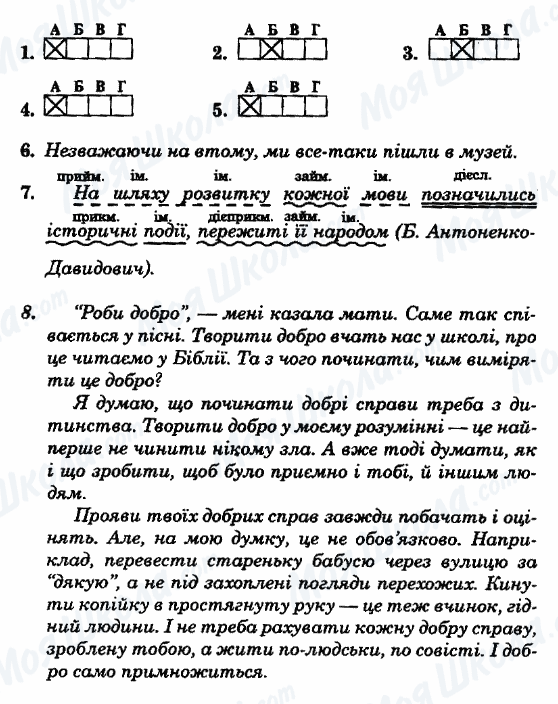 ГДЗ Українська мова 8 клас сторінка Варіант-36