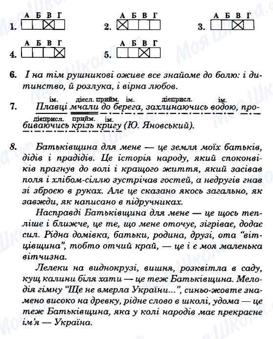 ГДЗ Українська мова 8 клас сторінка Варіант-5