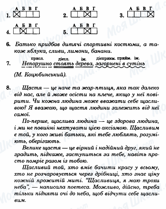 ГДЗ Українська мова 8 клас сторінка Варіант-8