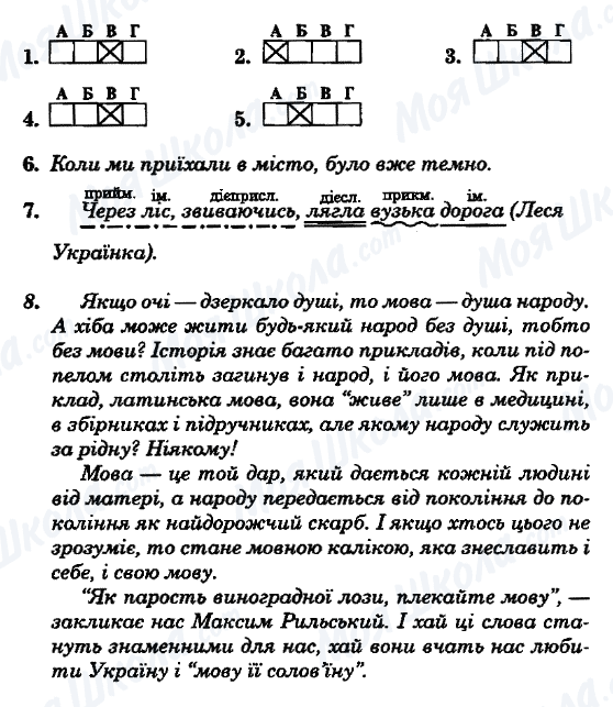ГДЗ Українська мова 8 клас сторінка Варіант-9