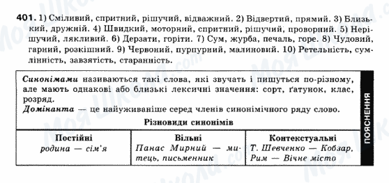 ГДЗ Українська мова 10 клас сторінка 401