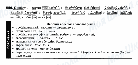 ГДЗ Укр мова 10 класс страница 586