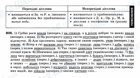 ГДЗ Українська мова 10 клас сторінка 806