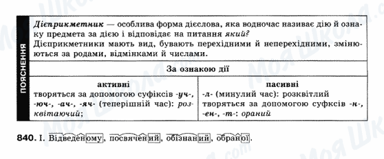 ГДЗ Укр мова 10 класс страница 840