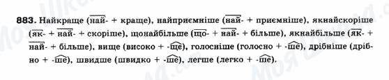 ГДЗ Українська мова 10 клас сторінка 883