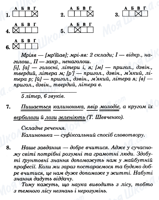 ГДЗ Укр мова 5 класс страница Вариант-15