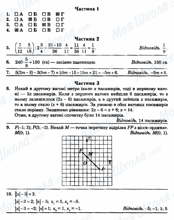 ГДЗ Математика 6 класс страница ВАРІАНТ-20