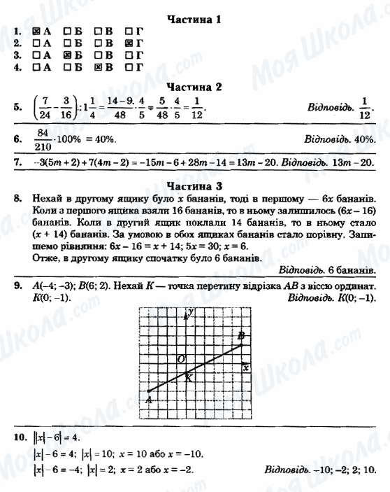 ГДЗ Математика 6 класс страница ВАРІАНТ-22