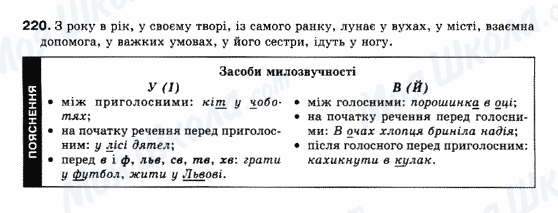 ГДЗ Українська мова 10 клас сторінка 220