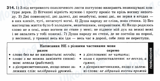 ГДЗ Українська мова 10 клас сторінка 314