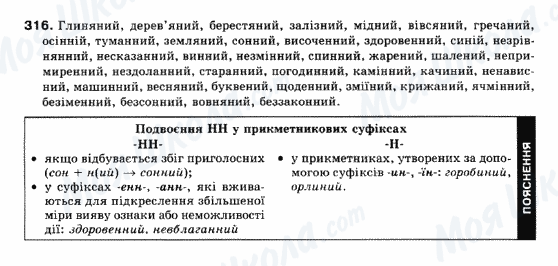 ГДЗ Українська мова 10 клас сторінка 316