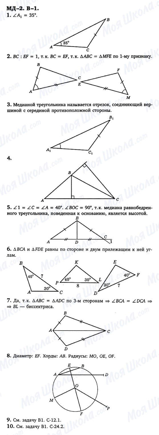 ГДЗ Геометрія 7 клас сторінка МД-2.-В-1