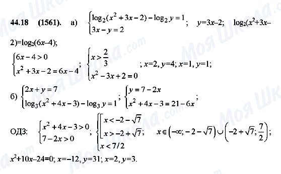 ГДЗ Алгебра 10 клас сторінка 44.18(1561)