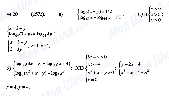 ГДЗ Алгебра 10 клас сторінка 44.20(1572)