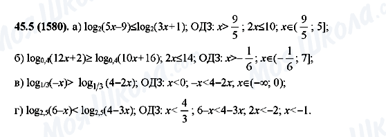 ГДЗ Алгебра 10 класс страница 45.5(1580)