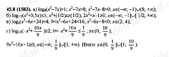 ГДЗ Алгебра 10 клас сторінка 45.8(1583)