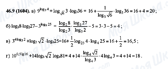 ГДЗ Алгебра 10 клас сторінка 46.9(1604)