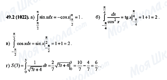 ГДЗ Алгебра 10 клас сторінка 49.2(1022)